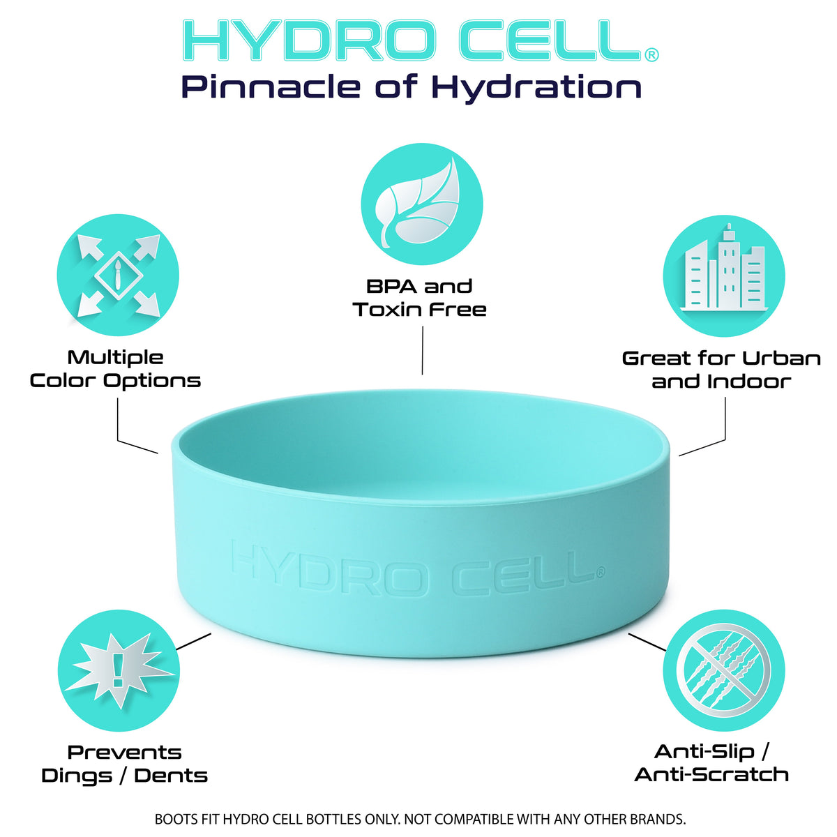 Teal 64oz Wide Mouth Bottle Boot