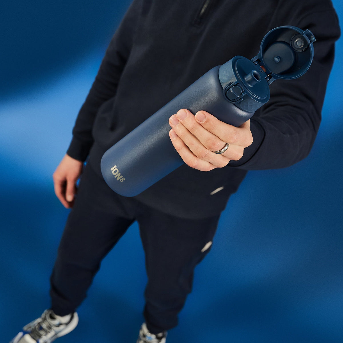 Leak Proof Thermal Water Bottle, Insulated, Ash Navy, 31oz