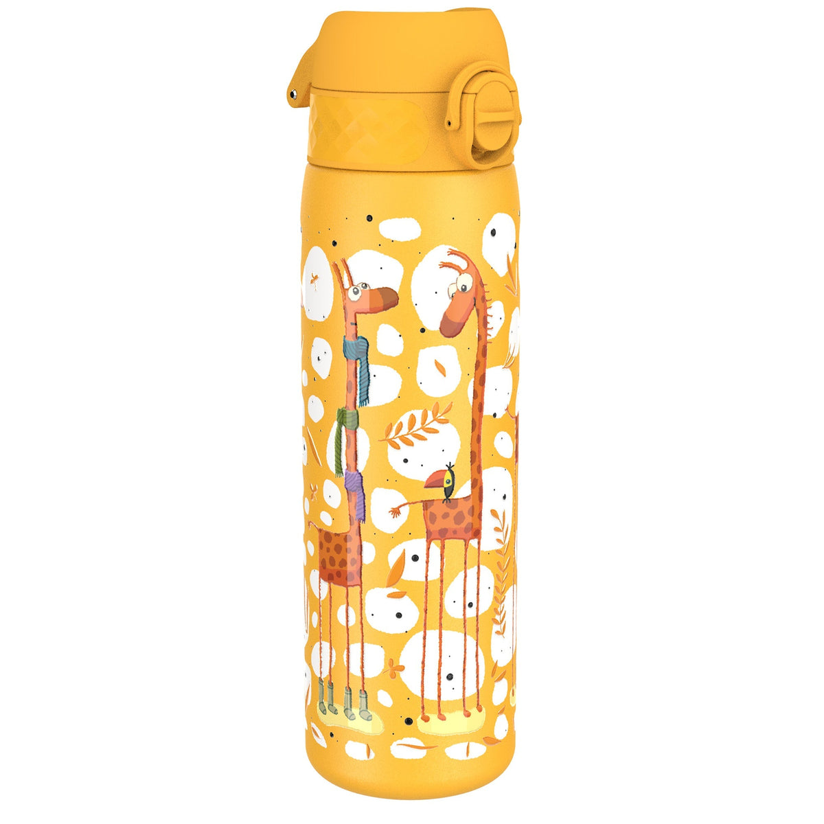 Leak Proof Slim Water Bottle, Stainless Steel, Giraffes, 20oz
