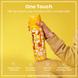 Leak Proof Slim Water Bottle, Stainless Steel, Giraffes, 20oz