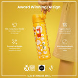 Leak Proof Slim Water Bottle, Stainless Steel, Giraffes, 20oz