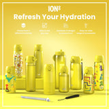Leak Proof Slim Water Bottle, Stainless Steel, Giraffes, 20oz