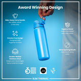 Leak Proof Slim Thermal Steel Water Bottle, Insulated, Blue, 17oz