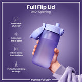 Leak Proof Kids' Water Bottle, Recyclon, Light Purple, 12oz