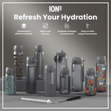 Leak Proof Slim Water Bottle, Stainless Steel, Gray, 20oz