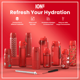 Leak Proof Slim Water Bottle, Stainless Steel, Red, 20oz