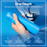 Leak Proof Slim Water Bottle, Stainless Steel, Blue, 20oz