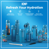 Leak Proof Slim Water Bottle, Stainless Steel, Blue, 20oz