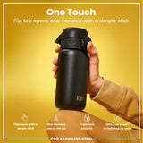 Leak Proof Water Bottle, Stainless Steel, Black, 13oz