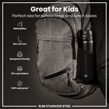 Leak Proof Slim Water Bottle, Stainless Steel, Black, 20oz