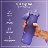 Leak Proof Slim Water Bottle, Recyclon, Light Purple, 18oz