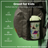 Leak Proof Water Bottle, Stainless Steel, Dinosaurs, 13oz