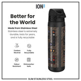 Leak Proof Slim Water Bottle, Stainless Steel, Gamer, 20oz