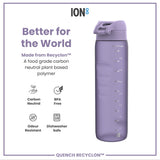 Leak Proof Water Bottle, Recyclon, Light Purple, 34oz