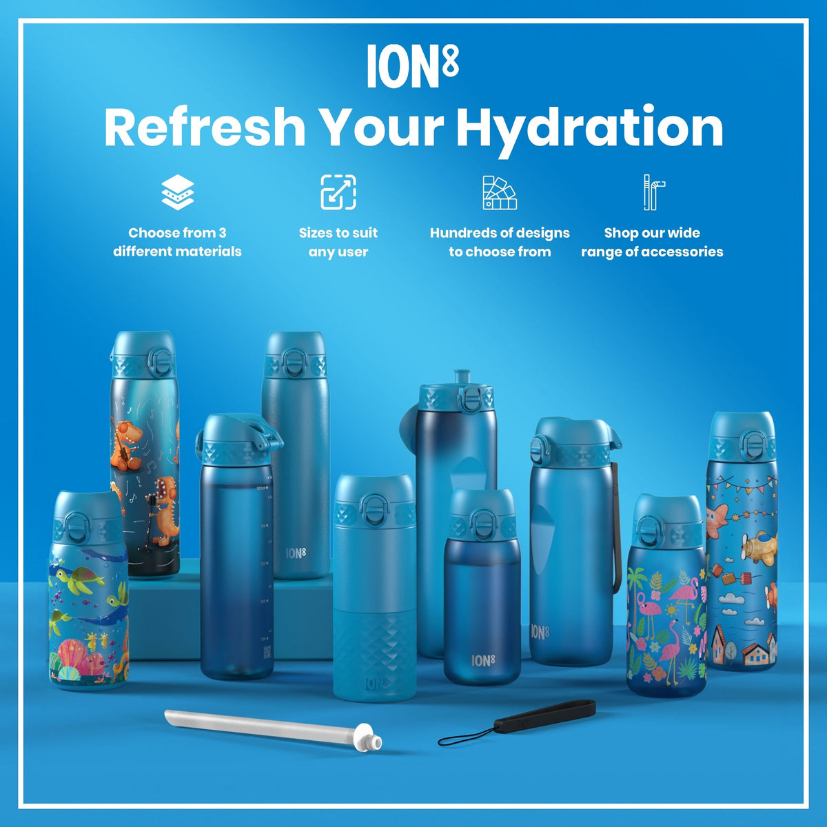 Leak Proof Thermal Water Bottle, Insulated, Blue, 31oz