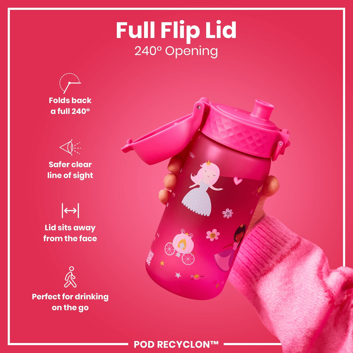 Leak Proof Kids Water Bottle, Recyclon, Princess, 12oz