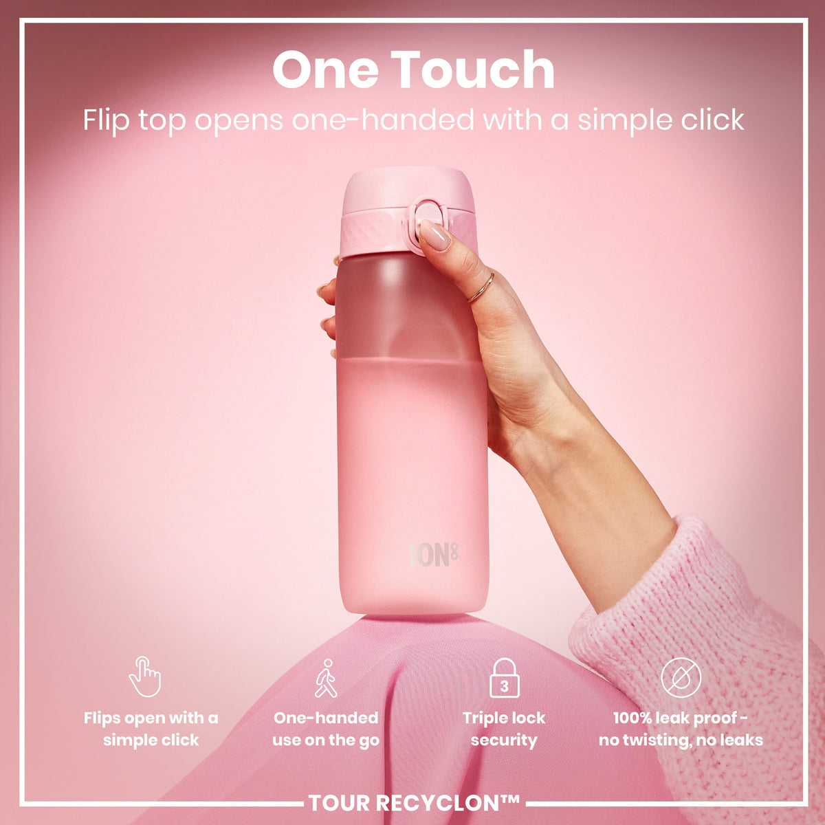 Bottle, Recyclon, Rose Quartz, 24oz