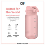 Leak Proof Kids Water Bottle, Recyclon, Rose Quartz, 12oz