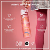 Leak Proof Slim Water Bottle, Recyclon, Rainbows, 18oz