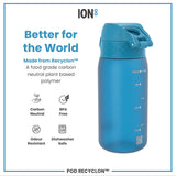 Leak Proof Kids Water Bottle, Recyclon, Blue, 12oz