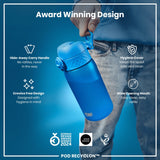Leak Proof Kids Water Bottle, Recyclon, Blue, 12oz