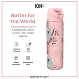 Leak Proof Slim Water Bottle, Recyclon, Koala, 18oz