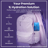 Leak Proof Water Bottle with Times to Drink, Recyclon, Blue & Pink, 34oz