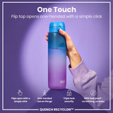 Leak Proof Water Bottle with Times to Drink, Recyclon, Blue & Pink, 34oz