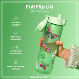 Leak Proof Slim Water Bottle, Recyclon, Wild Butterfly, 18oz