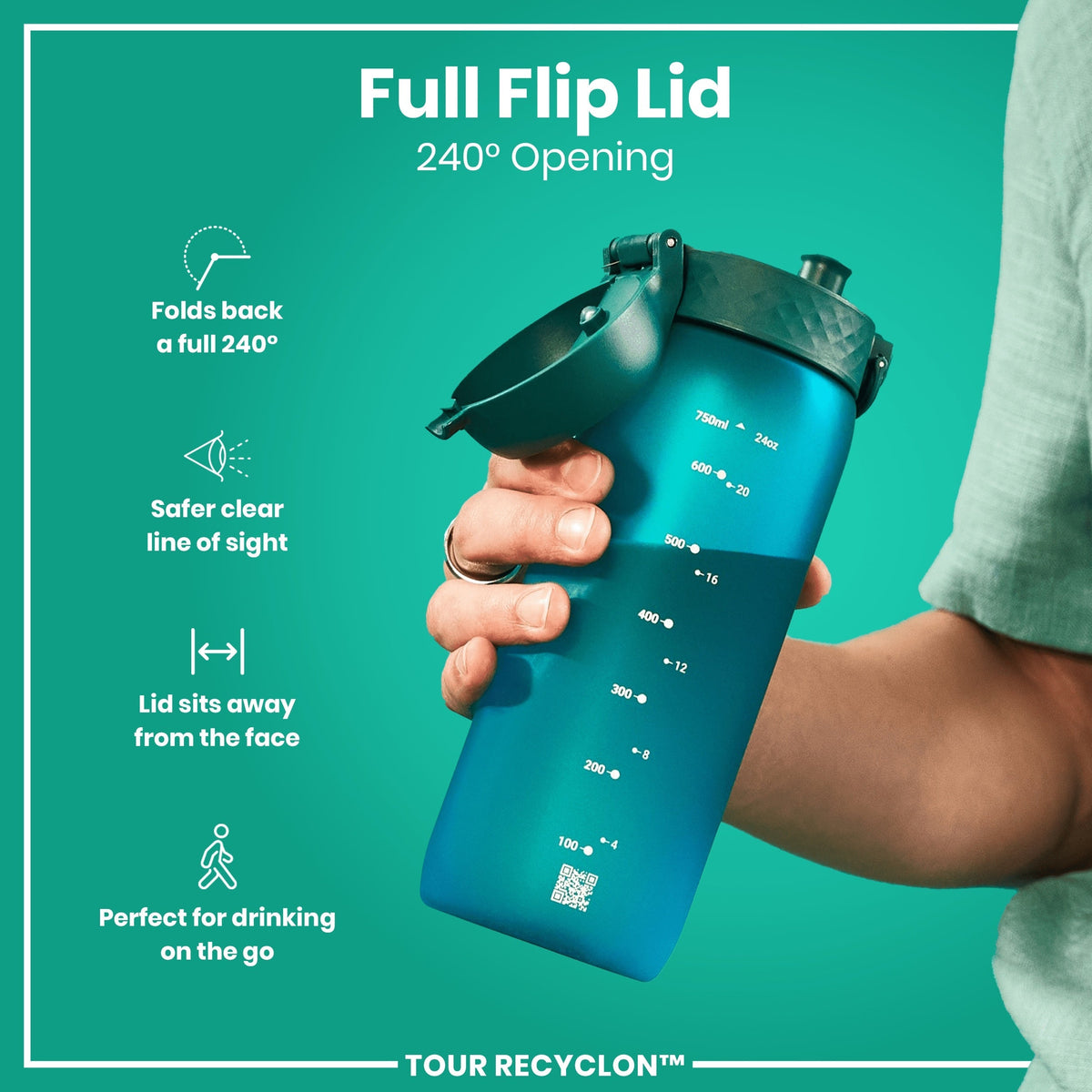 Bottle, Recyclon, Aqua, 24oz
