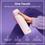 Leak Proof Slim Water Bottle, Stainless Steel, Lilac Dusk, 20oz