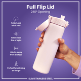 Leak Proof Slim Water Bottle, Stainless Steel, Lilac Dusk, 20oz