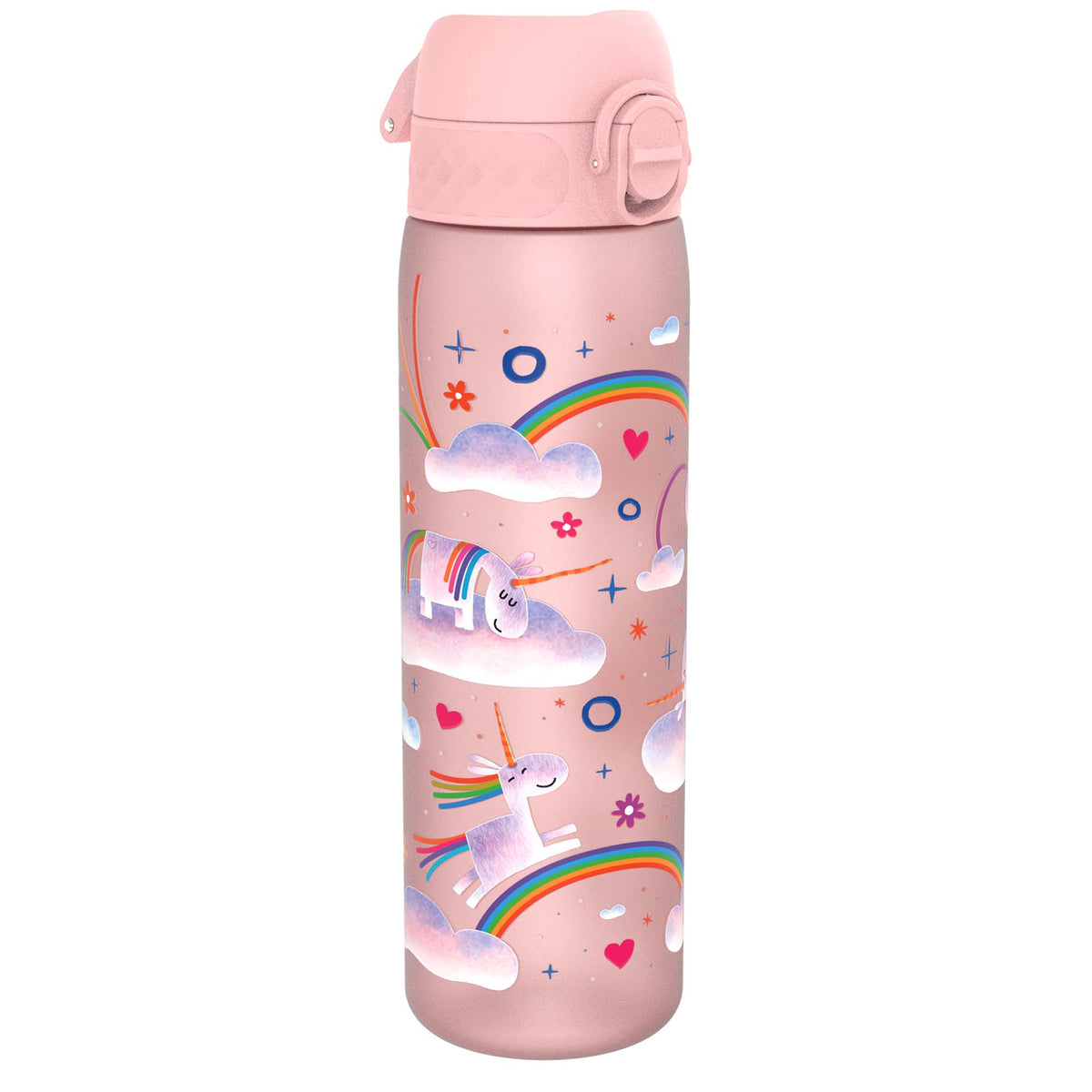 Leak Proof Slim Water Bottle, Recyclon, Unicorn Rainbows, 18oz