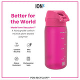 Leak Proof Kids Water Bottle, Recyclon, Pink, 12oz