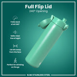 Leak Proof Slim Water Bottle, Stainless Steel, Teal, 20oz