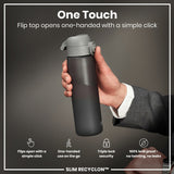 Leak Proof Slim Water Bottle, Recyclon, Gray, 18oz