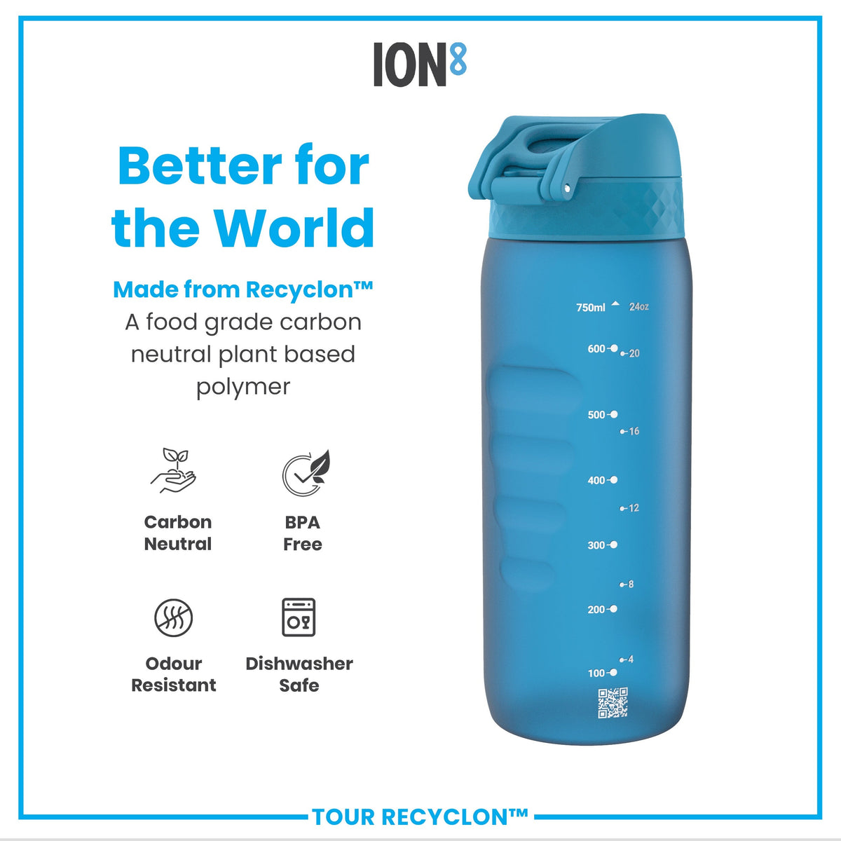 Bottle, Recyclon, Blue, 24oz
