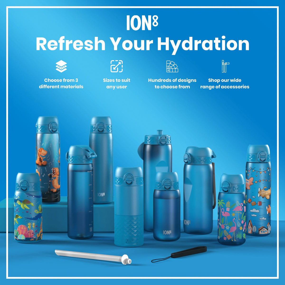 Bottle, Recyclon, Blue, 24oz