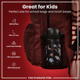 Leak Proof Kids Water Bottle, Stainless Steel, Space, 13oz