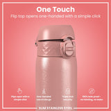 Leak Proof Slim Water Bottle, Stainless Steel, Ash Rose, 20oz