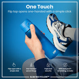 Leak Proof Slim Water Bottle, Recyclon, Blue, 18oz