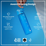 Leak Proof Slim Water Bottle, Recyclon, Blue, 18oz