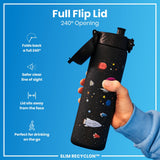Leak Proof Slim Water Bottle, Recyclon, Spaceships, 18oz