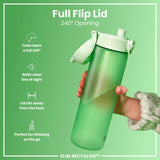 Leak Proof Slim Water Bottle, Recyclon, Surf Green, 18oz