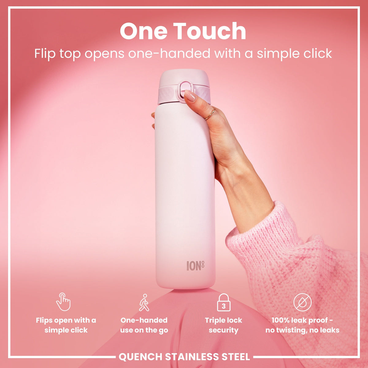 Leak Proof Water Bottle, Stainless Steel, Lilac Dusk, 40oz