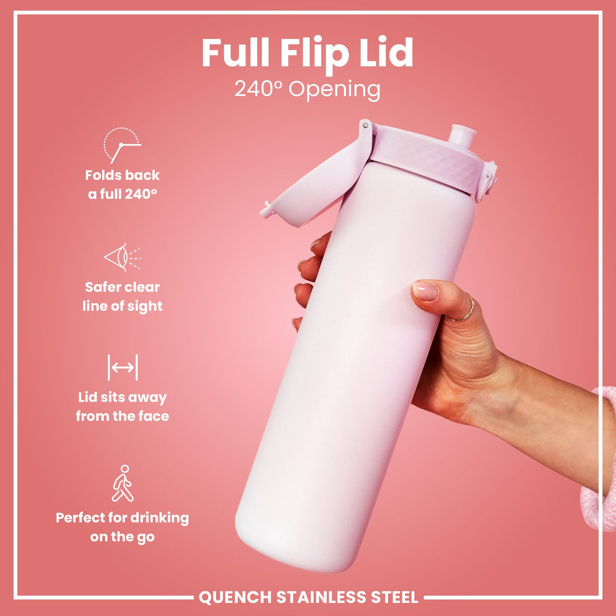 Leak Proof Water Bottle, Stainless Steel, Lilac Dusk, 40oz