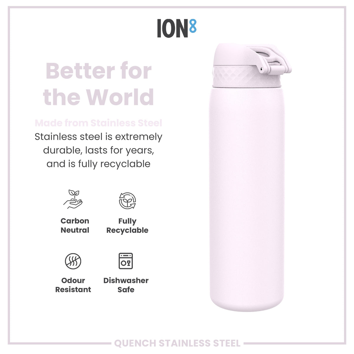 Leak Proof Water Bottle, Stainless Steel, Lilac Dusk, 40oz