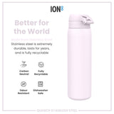 Leak Proof Water Bottle, Stainless Steel, Lilac Dusk, 40oz