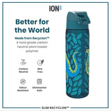 Leak Proof Slim Water Bottle, Recyclon, Dinosaurs, 18oz