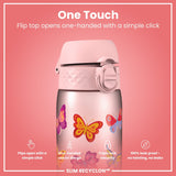 Leak Proof Slim Water Bottle, Recyclon, Butterfly, 18oz